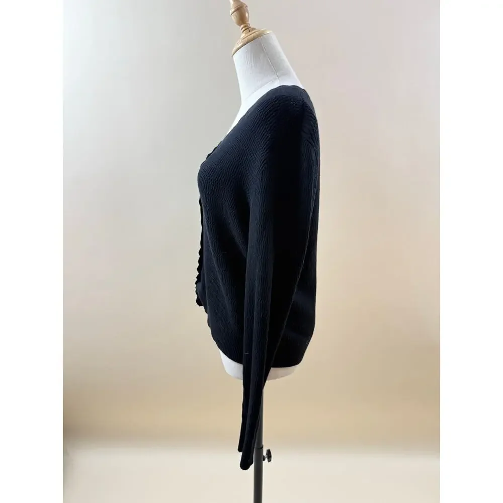 CAbi Black Scalloped Edge Sweater - Picture 2 of 3